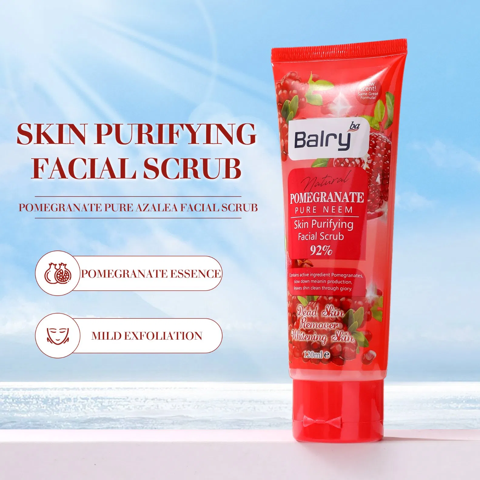 Natural Anti-Acne Hyaluronic Acid Face Exfoliating Multi-Effect Facial Scrub