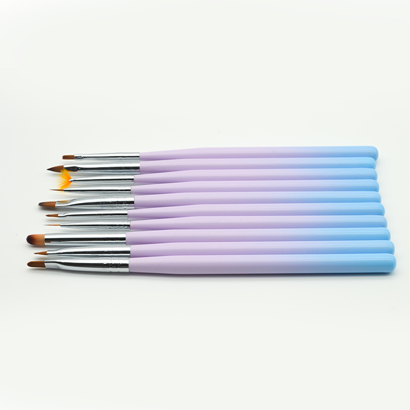 Gradient Color Guyo Nylon Brush Set with Metal Handle