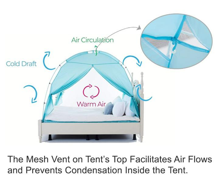 Floorless Indoor Privacy Tent Bed Cozy Sleep Queen Bed Mosquito Net