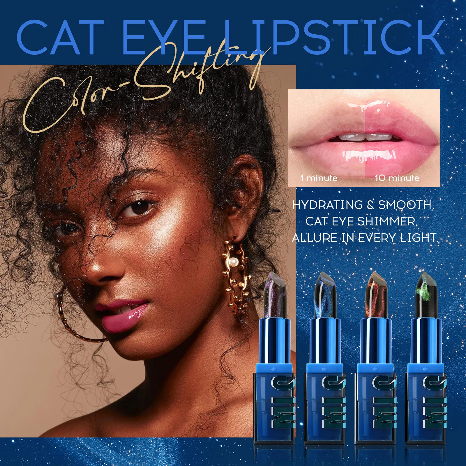 Color-Changing Cat's Eye Temperature Lipstick for All Skin Tones