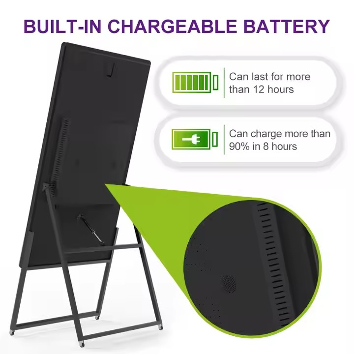 55 Inch Indoor Commercial Signage Android Board LCD Ad Screen Portable Digital Poster Battery Powered Digital Display