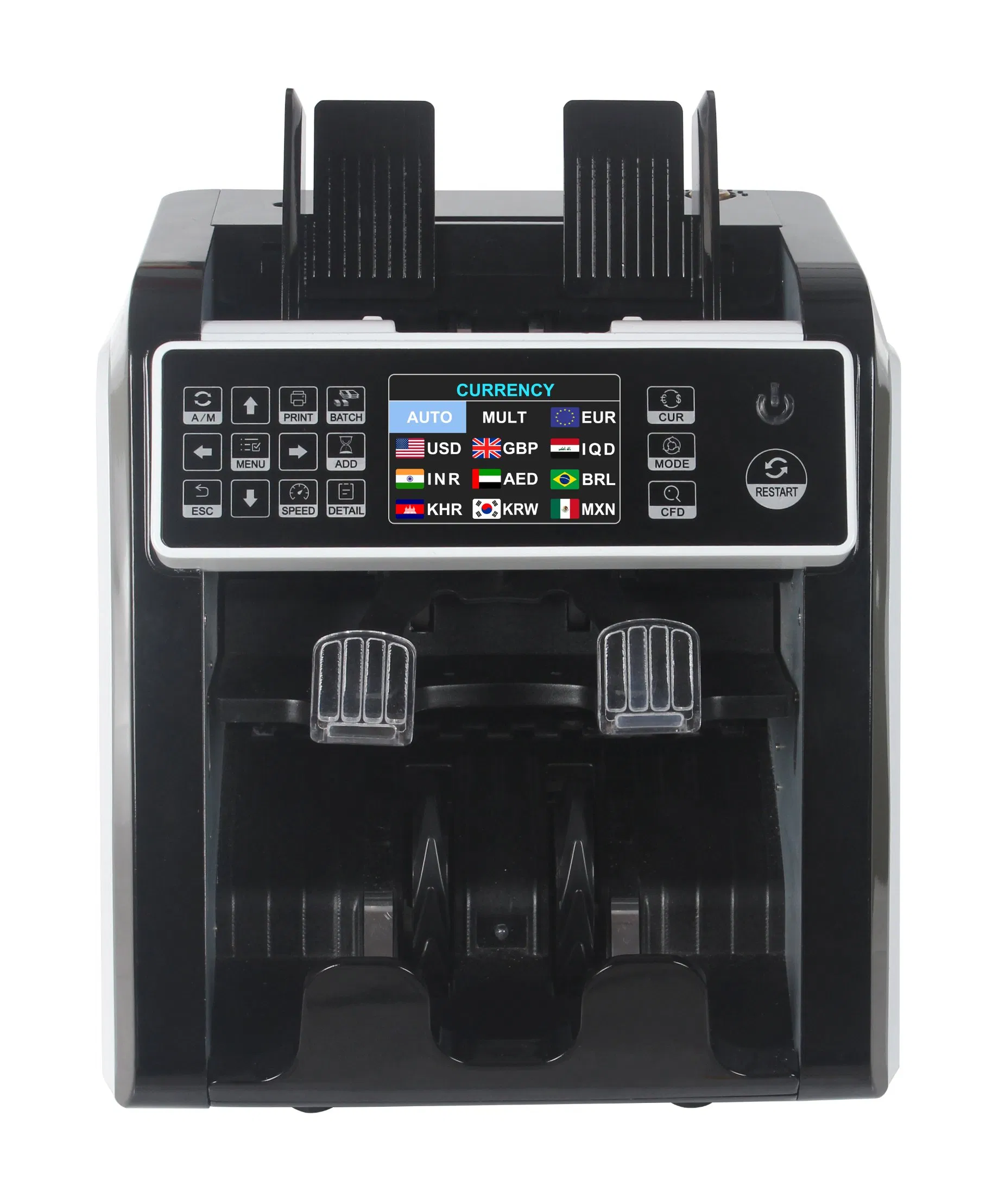 Al-950 3.5 TFT Display 2 Pocket Dual Cis Mxp Thb CAD HKD Currency Money Bill Counter Mix Cash Counting Machine