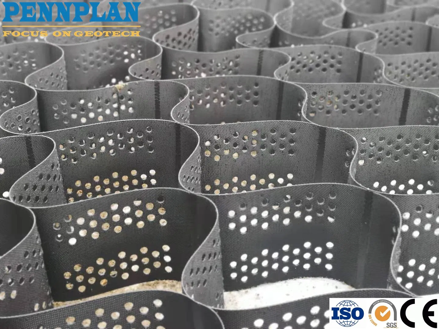 PP Geocell for Slope Protection Honeycomb Smooth Surface Gravel Grid Geocell Parking Lot Reinforced Roadbed