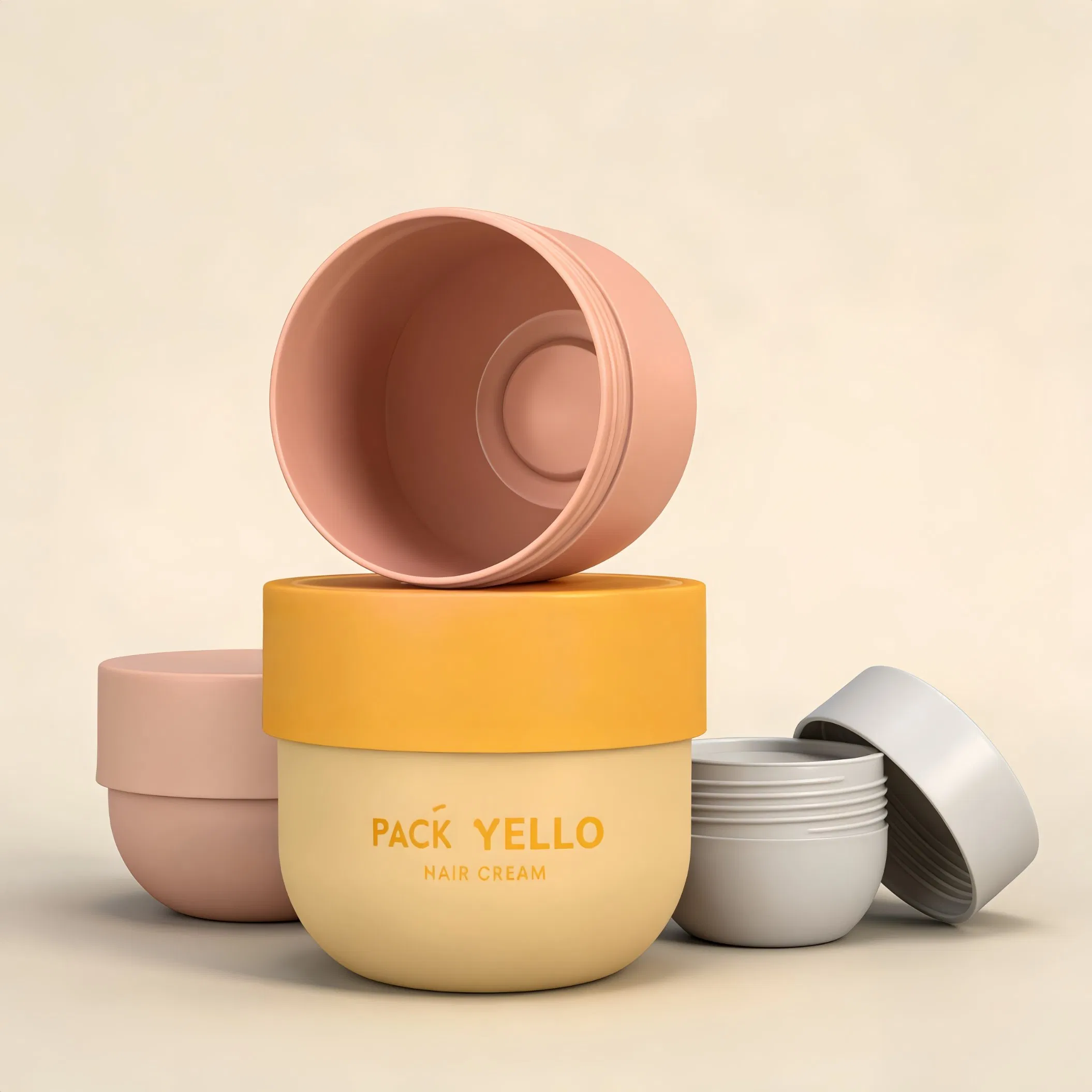 OEM Custom Matte Bowl Shape 100g 150g 200g 250g 300g 500g PP Plastic Hair Mask Body Scrub Butter Container Cosmetic Jars with Lids for Skincare Packaging