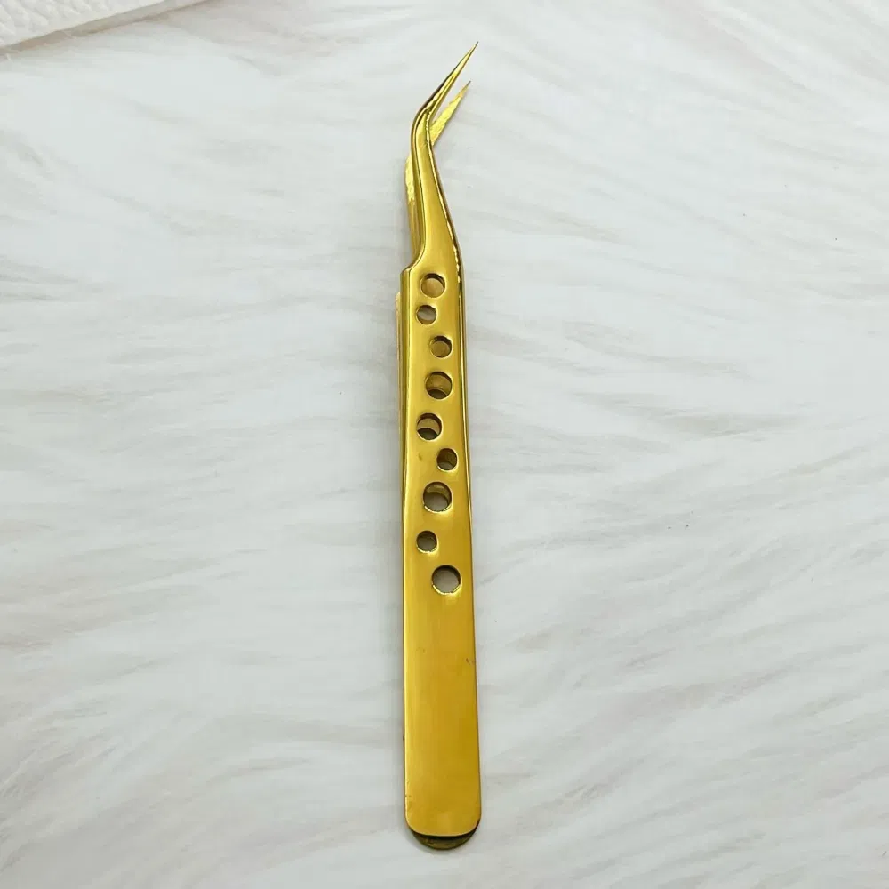 High Precision 9-Hole Top Rated Pointed Best Stainless Steel Tweezers for Eyebrows