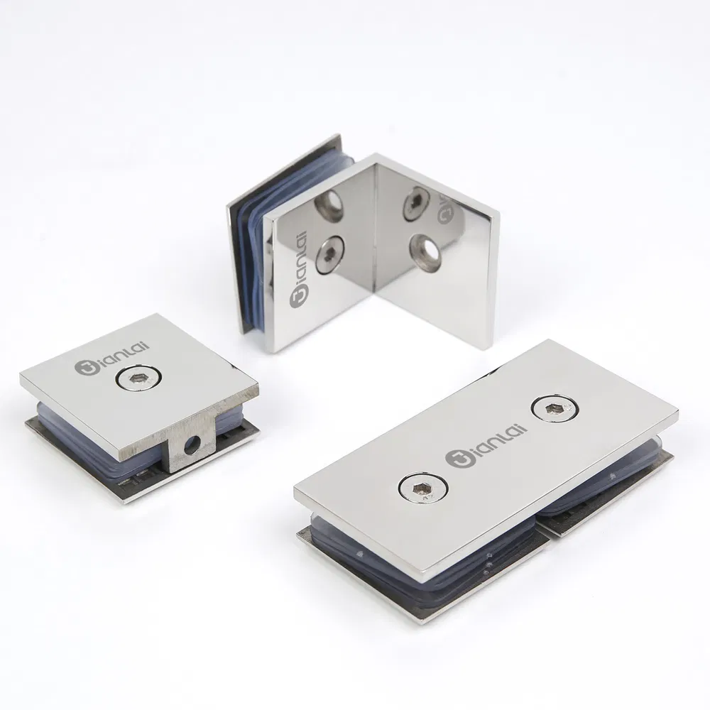 Zinc Alloy Glass Door 90 Degree Single Side Glass Clips