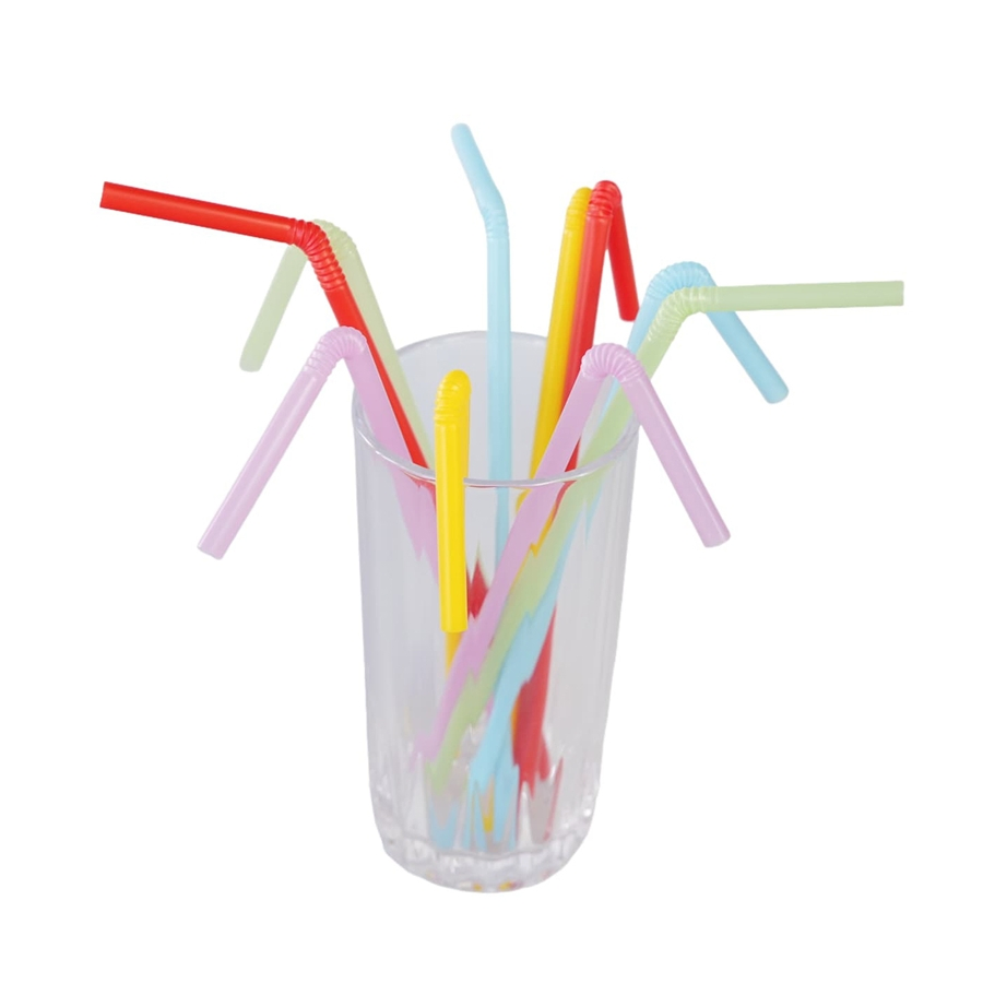 Wholesale Disposable Eco-Friendly Food Grade Polypropylene PP Colored Elbow Straws