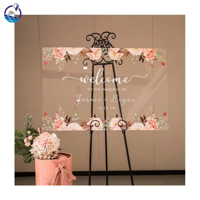 Plexiglass Frosted Wedding Signs Seating Chart Black Painted Acrylic Welcome Sign
