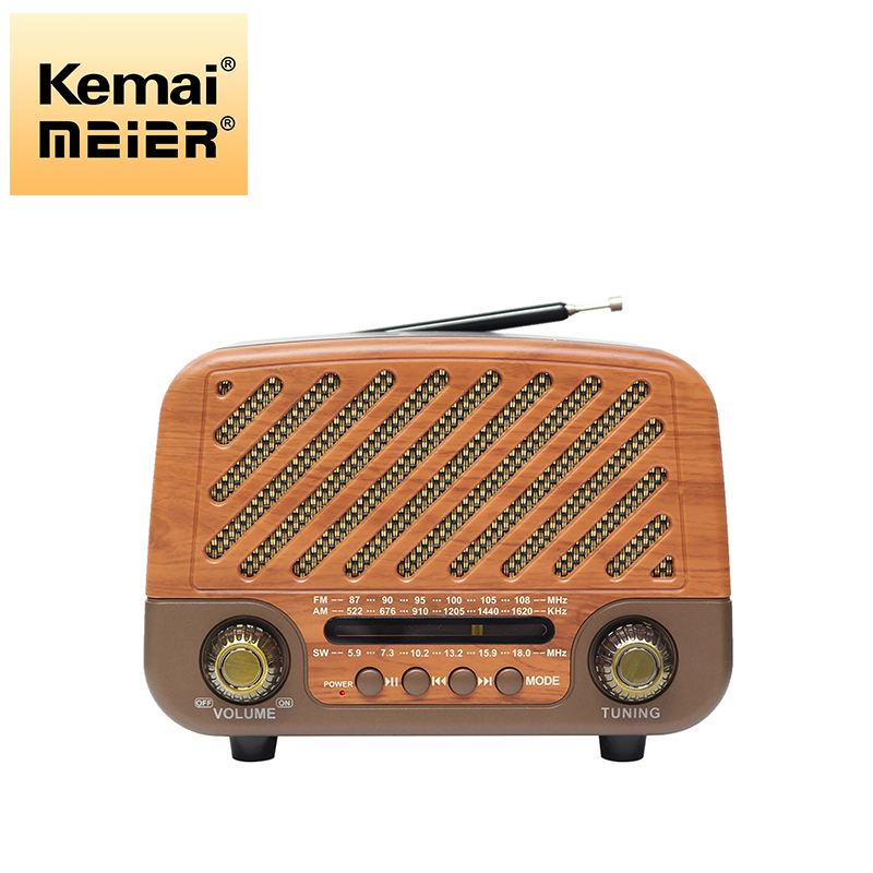 Portable Bt Stereo Speaker Enhanced Bass Retro Wireless Vintage Radio