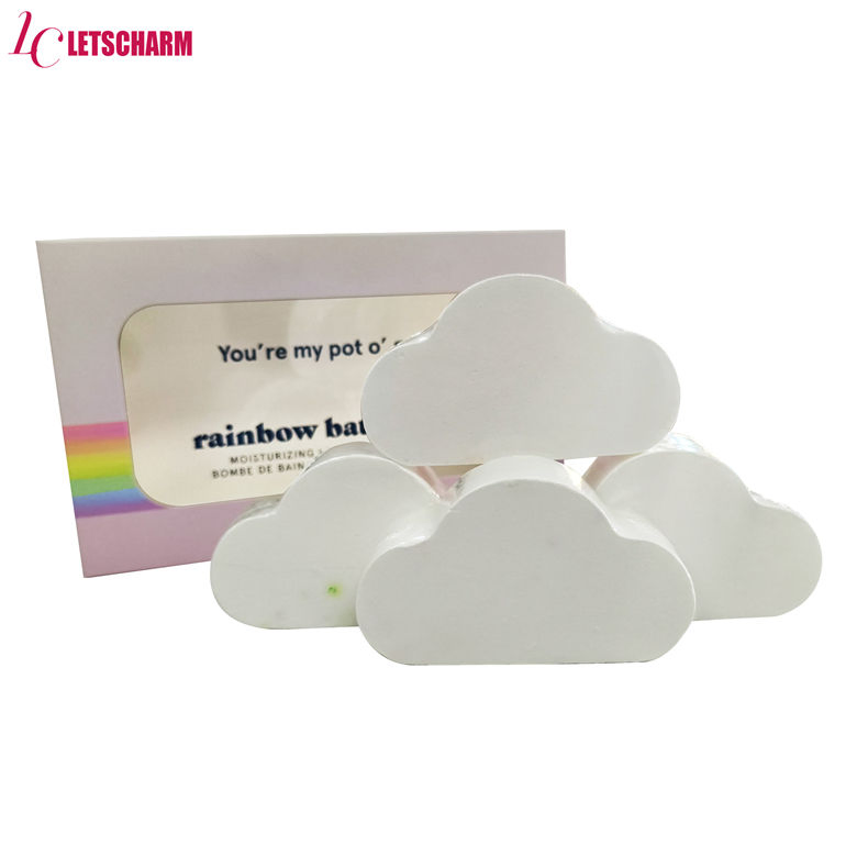 Ls005 OEM/ODM Custom Rainbow Bath Beads 4-Pack Personalized Bubble Bath Bomb