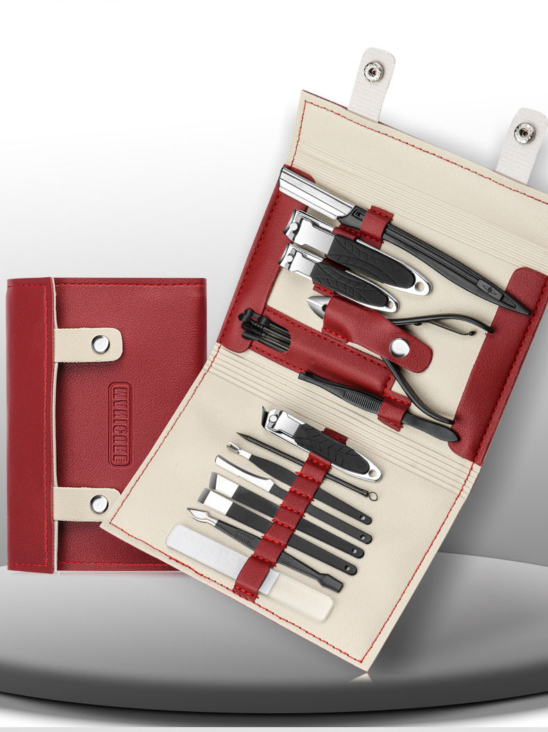 9PCS/16PCS/19PCS Stainless Steel Nail Clipper Kits Pedicure Tool Nail Cutter Set with PU Bag