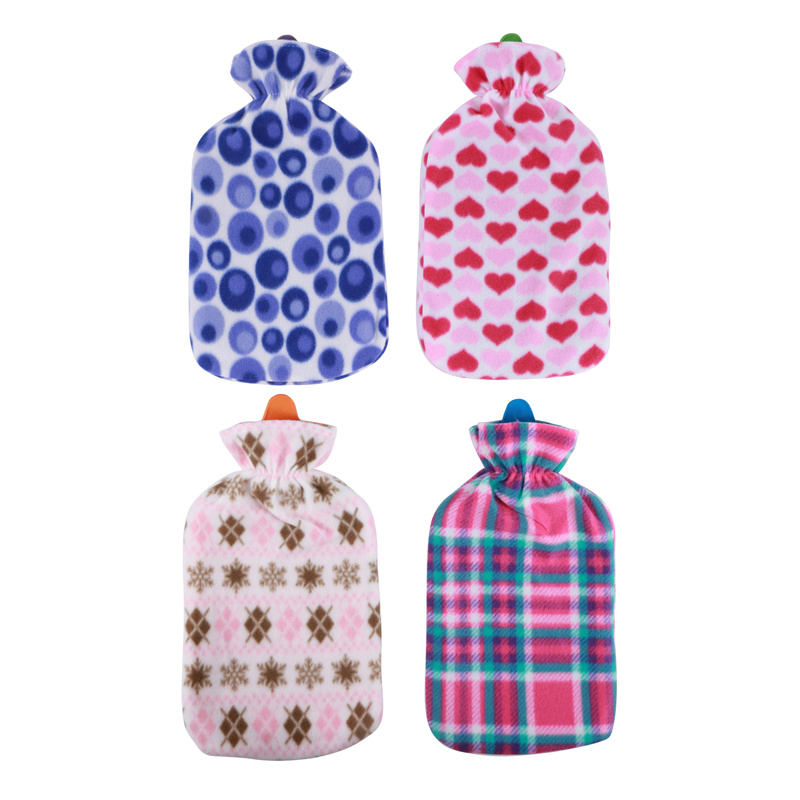 Promotion Gift 2000ml Rubber Hot Water Bag Bottle with Fleece Cover