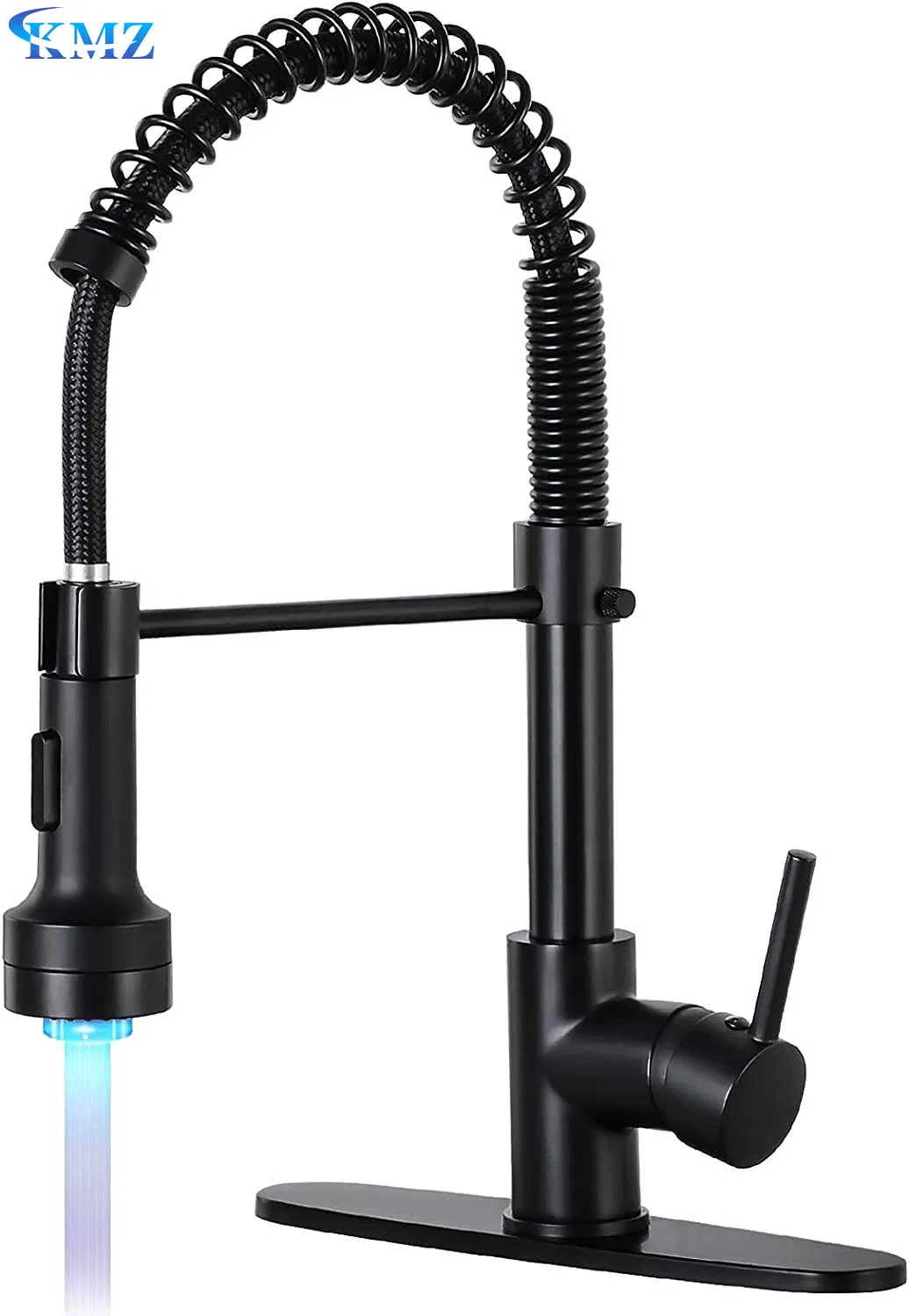 Kitchen Faucets Commercial Solid Brass Single Handle Single Lever Pull Down Sprayer Spring Kitchen Sink Faucet