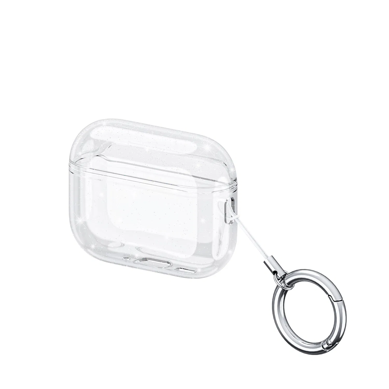 Чехол для AirPods Pro 3 2025, прозрачный, с карабином