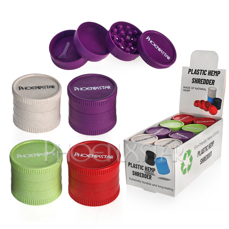 New Grinders 100% Biodegradable and Eco-Friendly 4-Pieces Grinder Wholesale, 16PCS Water Pipe Grinders Per Display Box