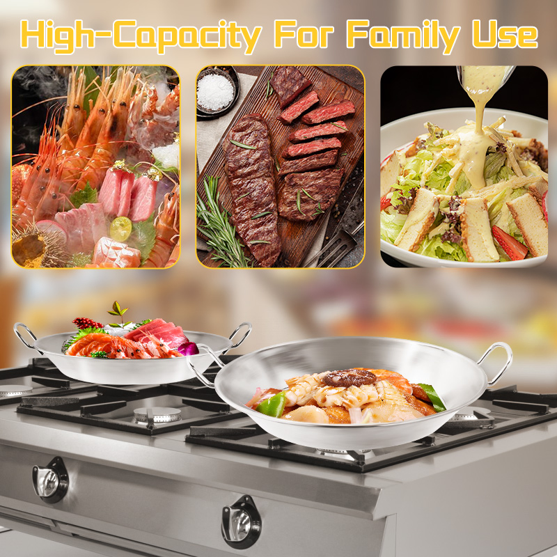 Daosheng Cost-Effective Outdoor Cooking BBQ Stainless Steel Composite Bottom Paella Pan