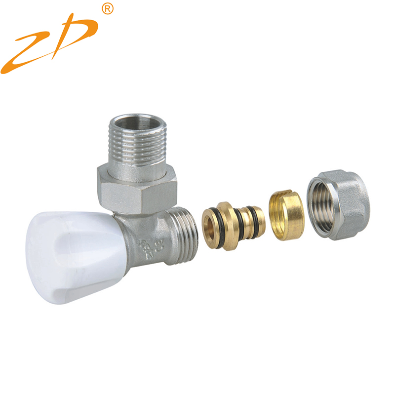 CE Certificate Brass Angle Type Radiator Heating System Valve