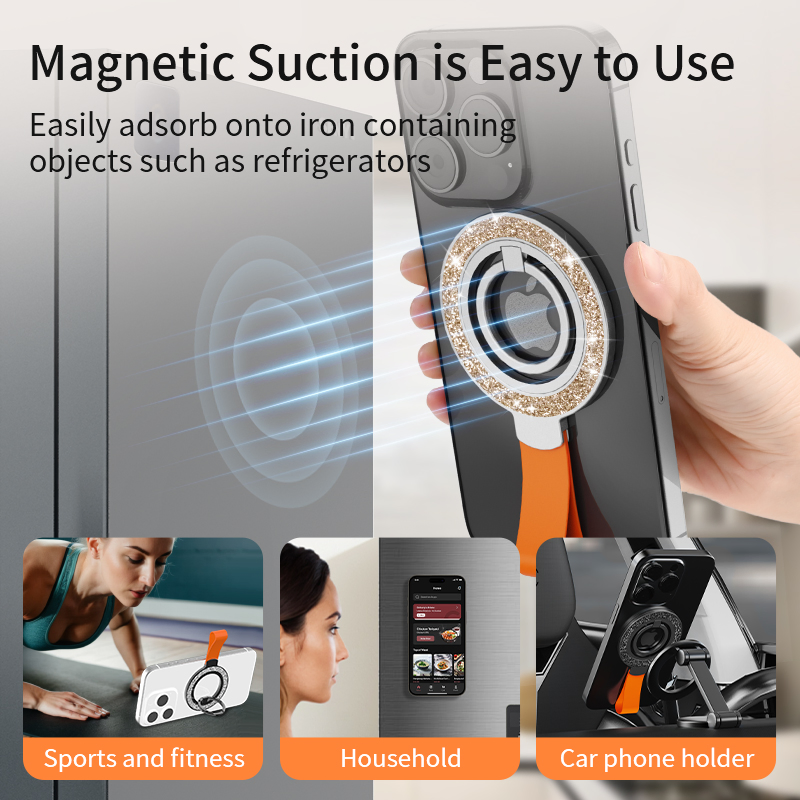 Магнитный держатель-кольцо для телефона с беспроводной зарядкой