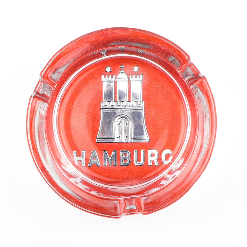Wholesale Custom Printing Logo Souvenir Gifts Round Cigar Pocket Ash Tray Glass Ashtray
