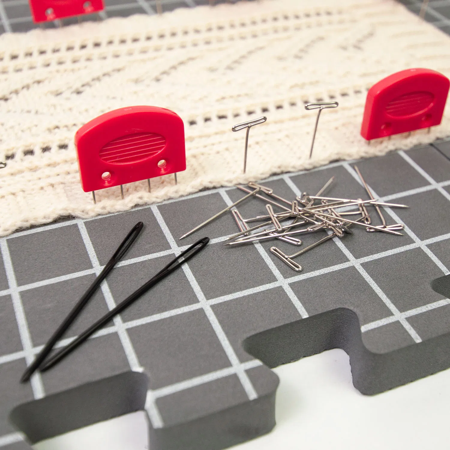 9PCS Knitting Blocking Mat Extra Thick Interlocking Blocking Boards with Grids for Needlepoint Crochet Mat Board for Knit