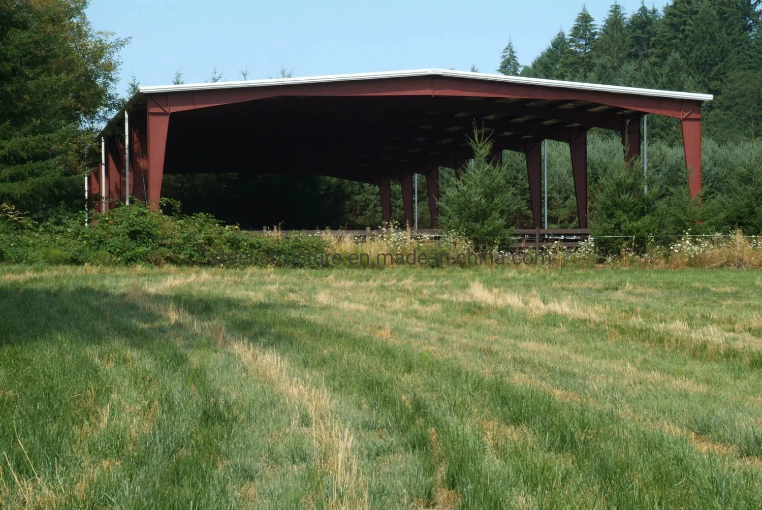 Economical Prefab Steel Structural Farm Shed Open All Sides Warehouse