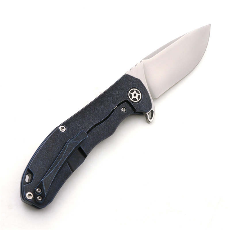 8.2"CH3501 Titanium Alloy Handle Stone Washed Blade Folding Knife
