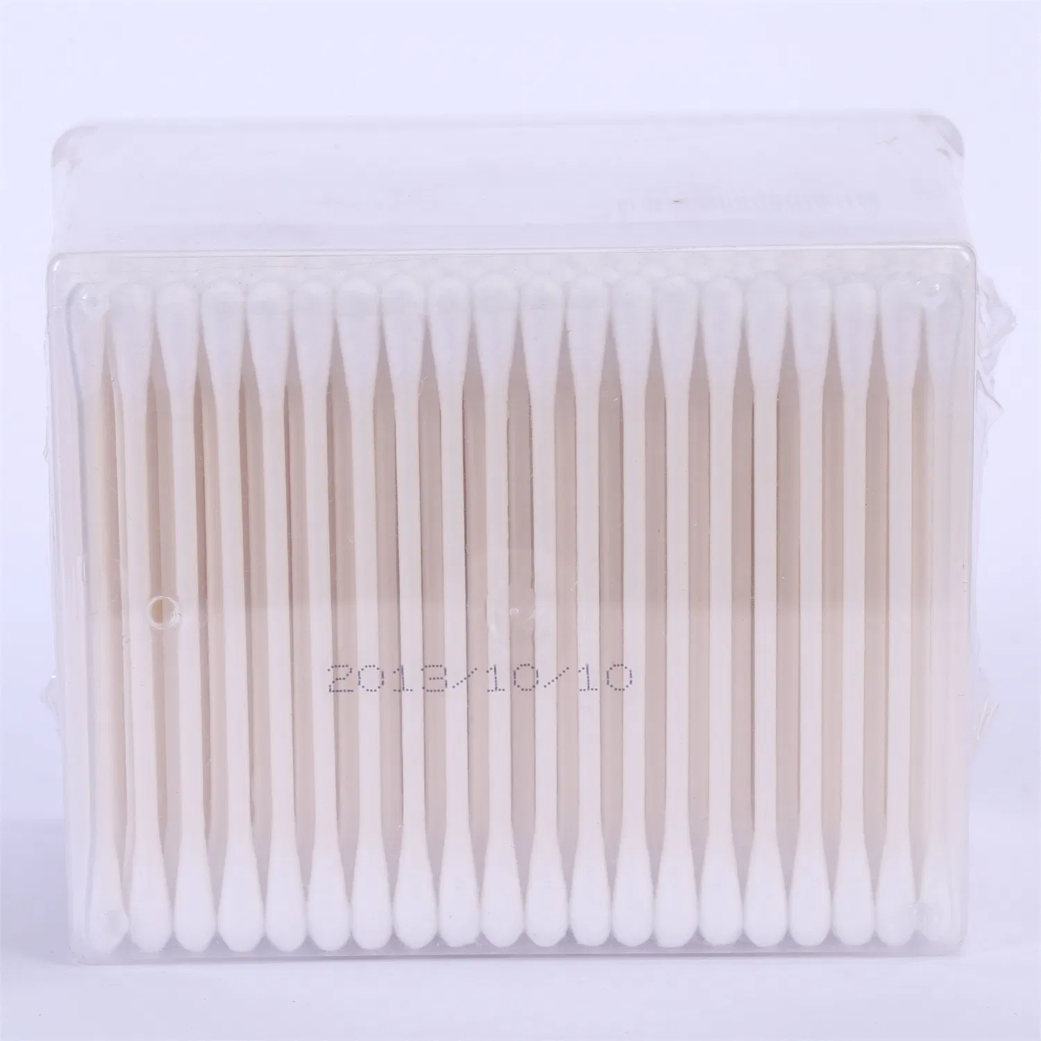 100% Pure Cotton Natural Cotton Buds Double Round Head Cotton Swabs in Square Box