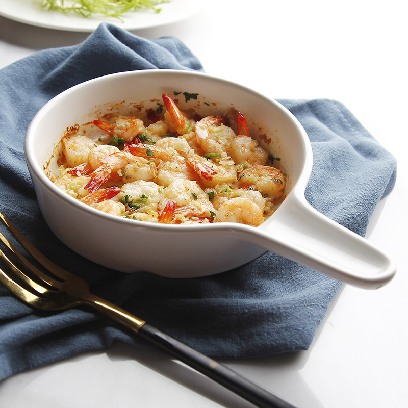 OEM Ceramics Cake Pan Single Handle Non-Stick Cake Pizza Bowl Cakes Muffin Loaf Bowl