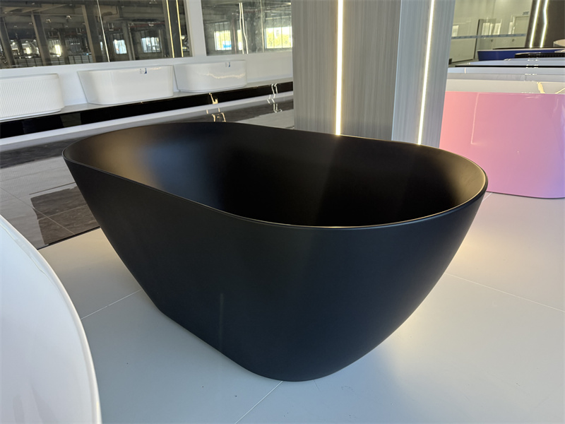 Black Acrylic Bathtub Freestanding Desing