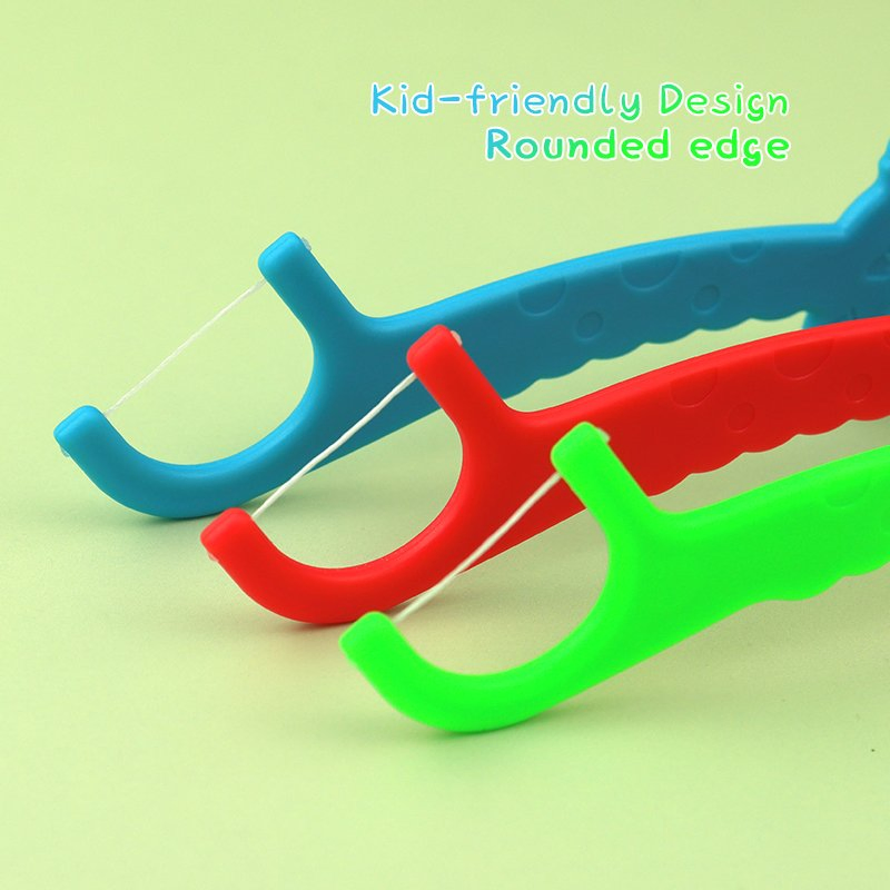 Bubble Gum Flavor PP Giraffe Handle Floss Picks for Kids Daily Use