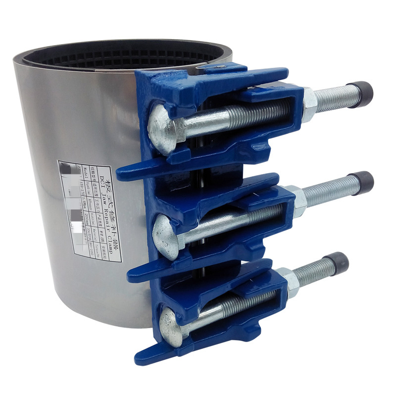 OEM Triple Bands Stainless Steel Ductile Iron Pipe Repair Couping Clamp