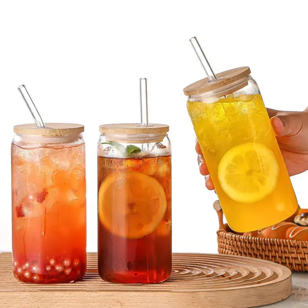 High Borosilicate Glass Sealed Jar Household Tea Candy Jar Kitchen Storage Multigrain Storage Bottle with Wood Covered