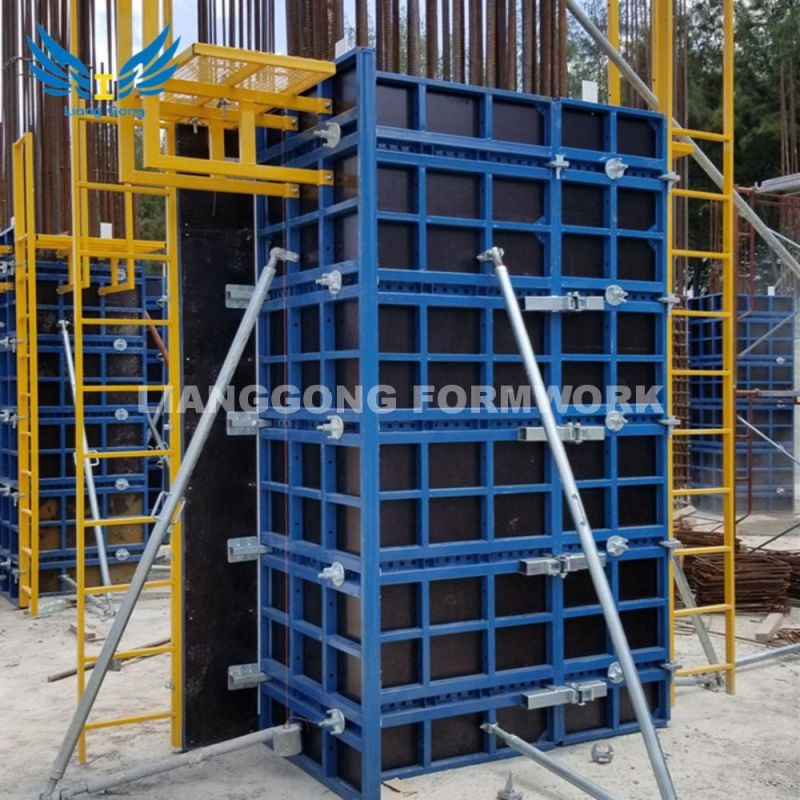 Factory Customized Quality-Assured Cost-Effective Reusable Steel Frame Wall Column Formwork for Construction