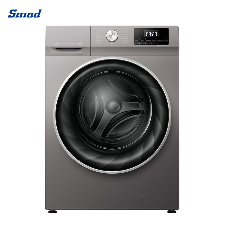 Smad 9kg High Quality Smart Titanium Crystal Grey Home Laundry Plastic Dry Cleaning Ront Loading Automatic Washing Machine Manufaturerer for Baby Clothes