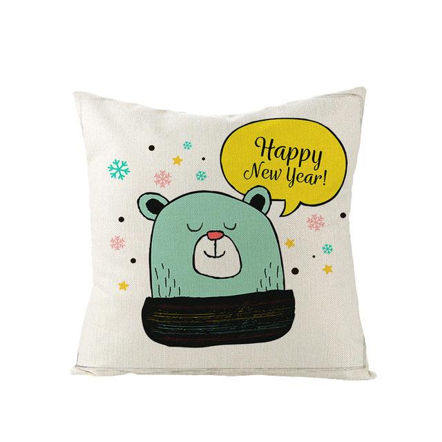 Christmas Cushion Cover Santa Claus Decorations Soft Plush Toys Pillows