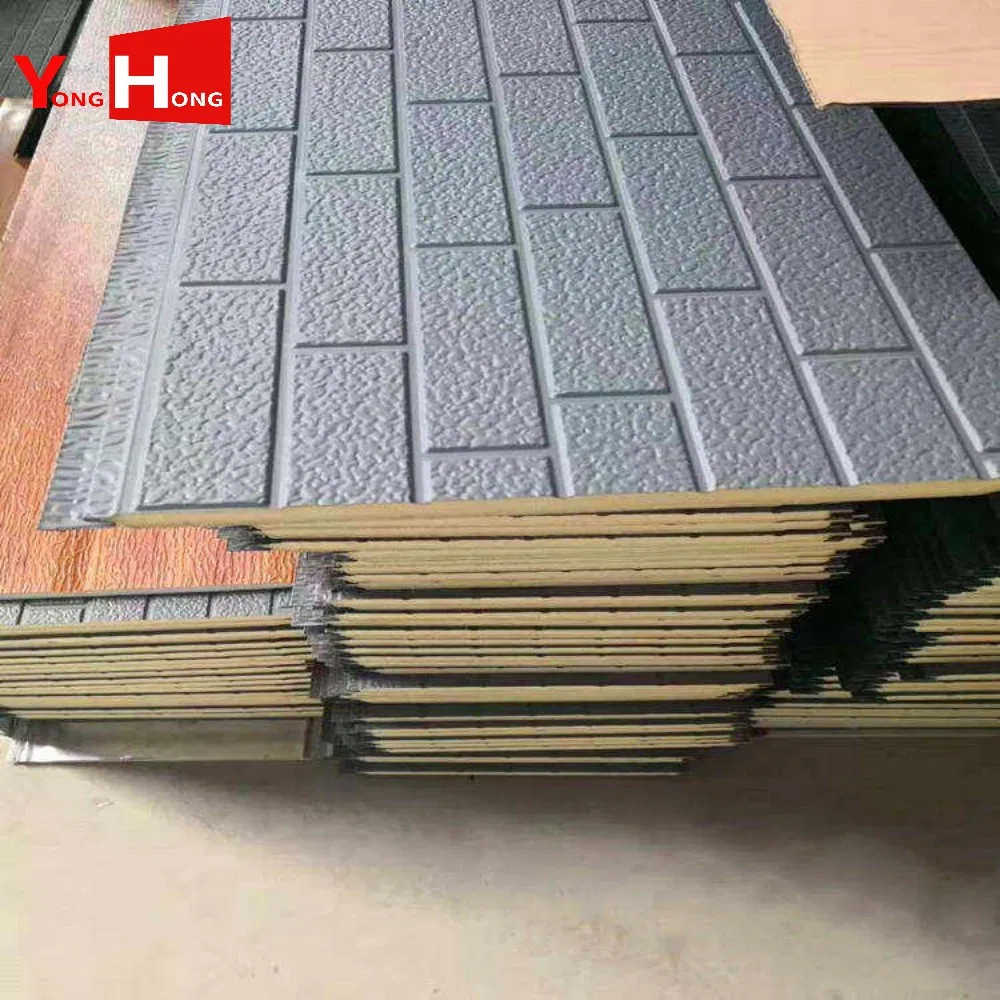 Corrugated Roof PU Panels Steel Rock Wool Sandwich Wall Panel with Insulation for Wall