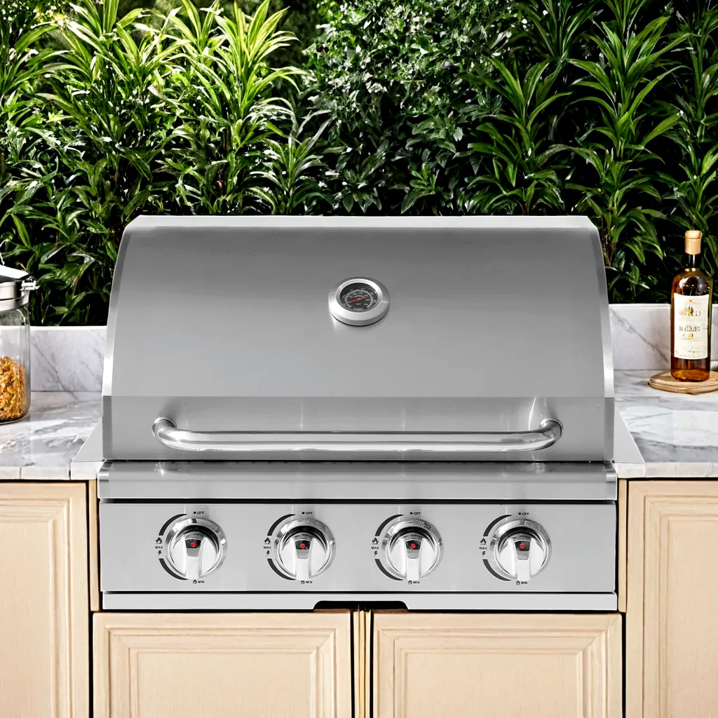 Premium 4-Burner Built-in Gas Grill with Durable Stainless Steel