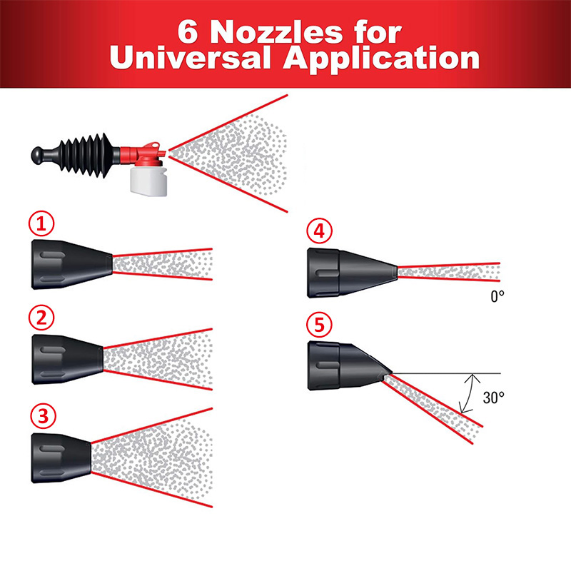 Power Duster Sprayer 500ml Bottle Insecticide Powder Duster with 5 Different Nozzles