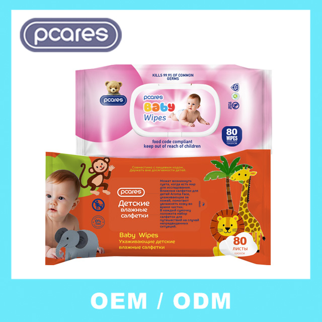 Baby Wet Wipes 80PCS Non-Woven Cotton Tissues for Hand & Mouth Cleaning Newborn Sensitive Water Wipes