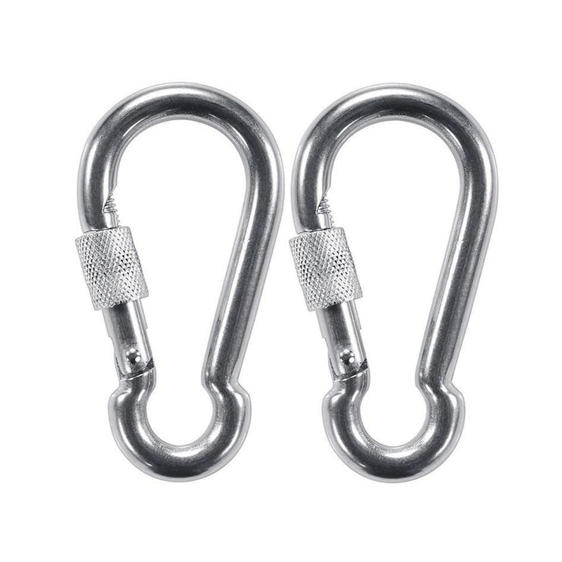 Locking Carabiner Hook Heavy Duty 304 Stainless Steel Large Caribiner for Camping/Swing/Hammock/Hiking/Weight Lifting Machine/Home Gym Equipment