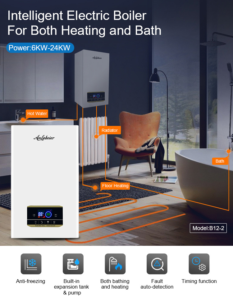 220V 8000W 1/2 and 3/4 Water Pipe Electric Shower Heating Boiler
