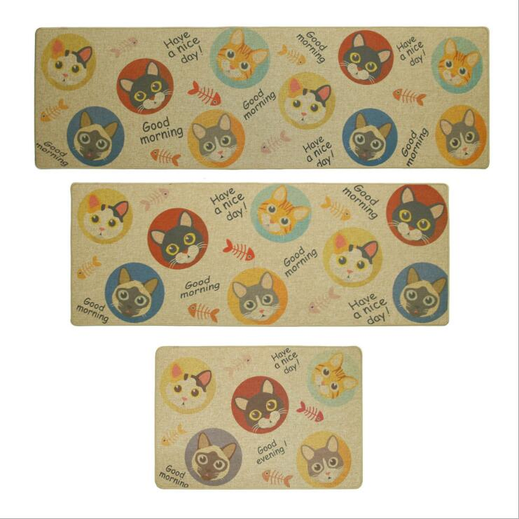 High Quality Linen Non-Slip Kitchen Floor Mat Rubber Carpet Home Door Mat