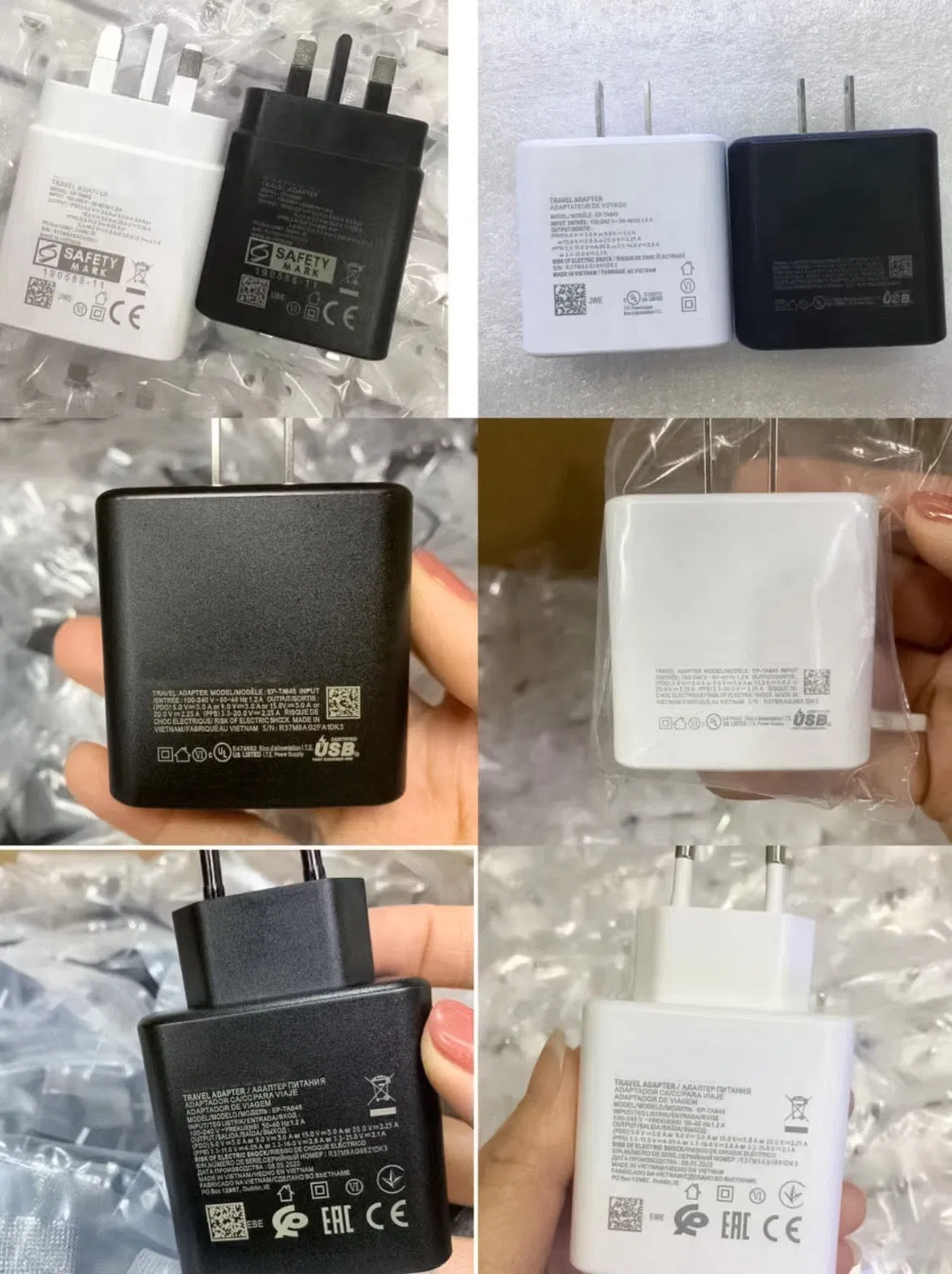 Wholesale 45W EU Us UK Adapter 5A Fast Charging Type-C Pd3.0 USB-C Charger for S24 S23 Note20