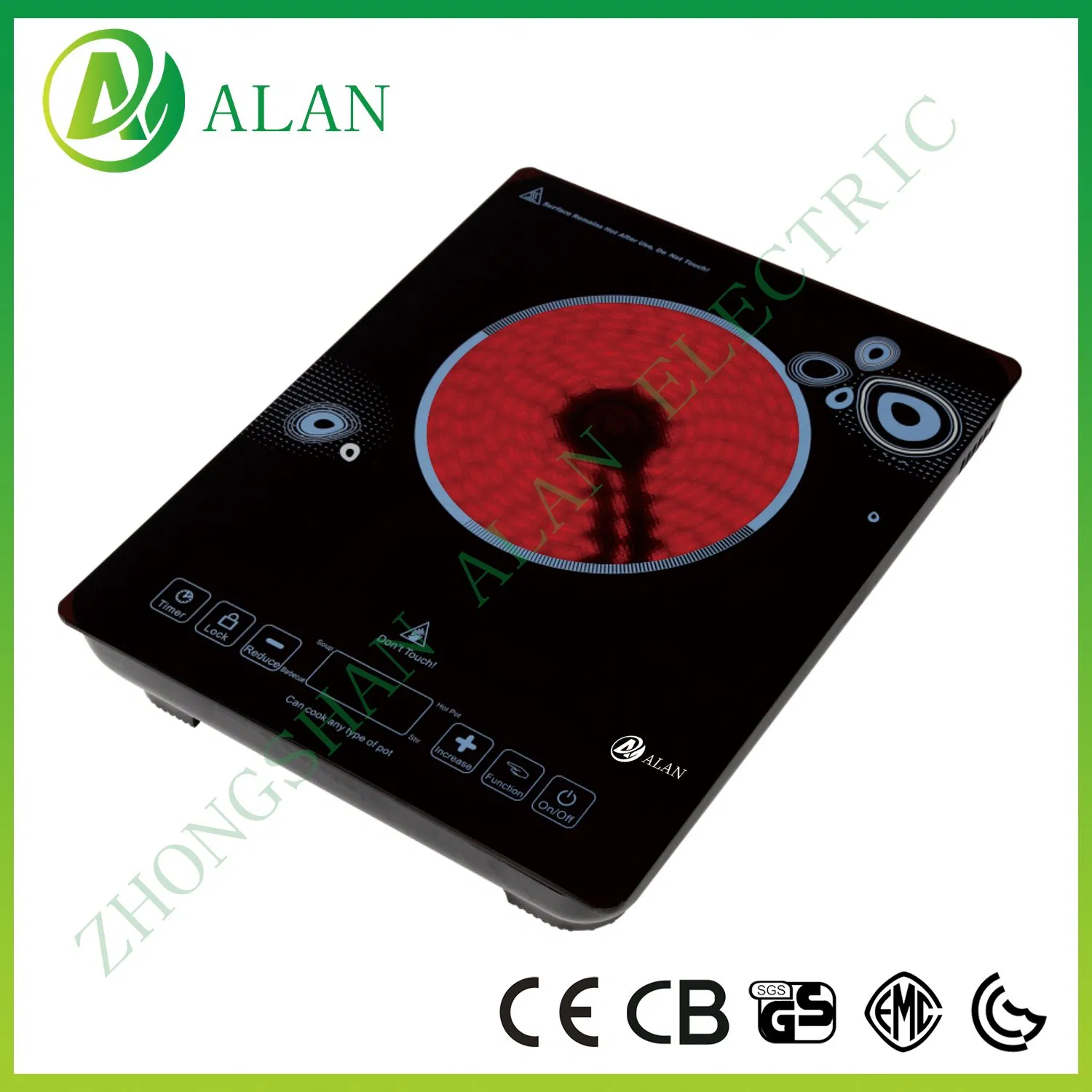 2200W High Power Double Circle Electric Infrared Cooker Super Slim Metal Housing Ceramic Cooker