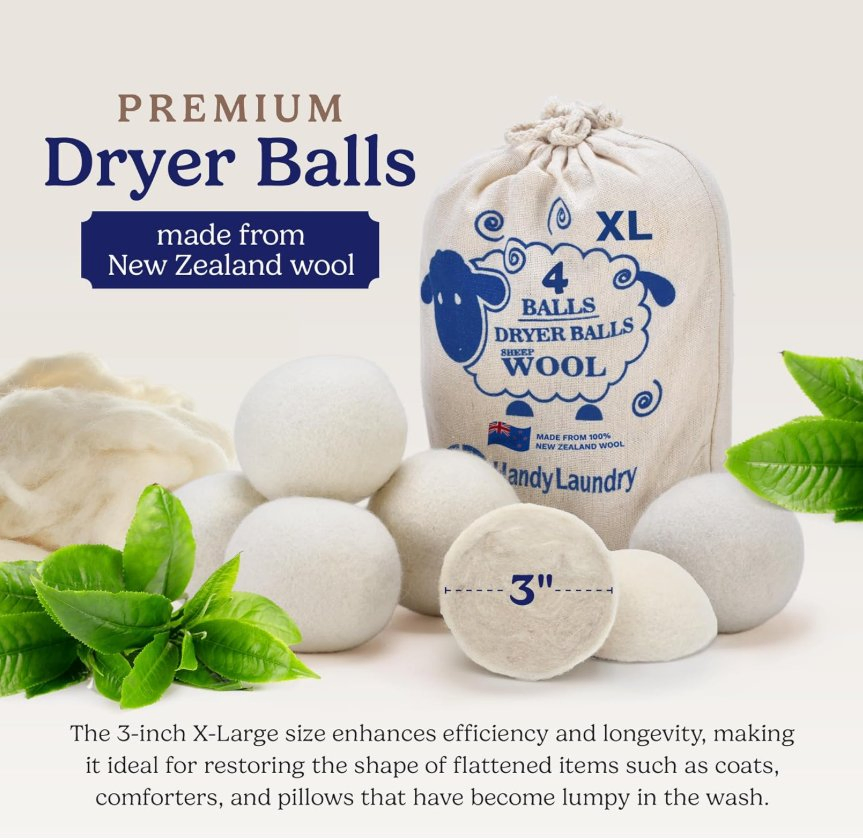 Reusable Natural Fabric Softener Handy Laundry Wool Dryer Balls