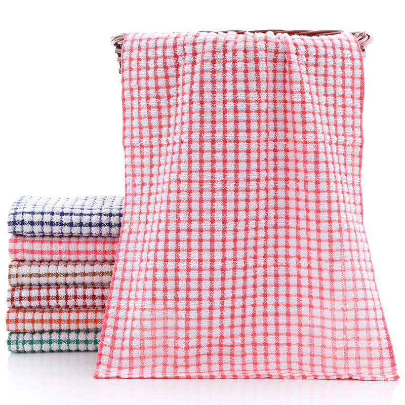 Wholesale Absorbent Cotton Jacquard Yarn-Dyed Checkered Cleaning Household Tea Towels
