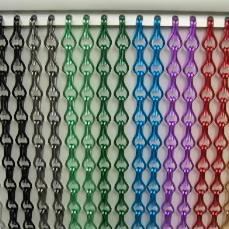 Manufacturer Aluminium Metal Chain Link Mesh Chain Link Metal Mesh Room Divider Curtain with Rose Golden Color