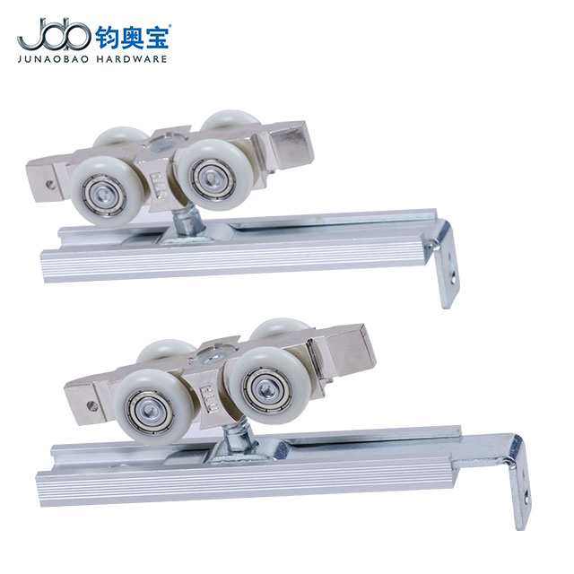 Job 4-Wheel Metal Slide-Hanging Wheel Set for Wardrobe Closet Warehouse