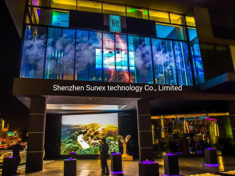 Outdoor P3.91 Curtain Window TV Glass LED Panels Mesh Display Transparent LED Screen