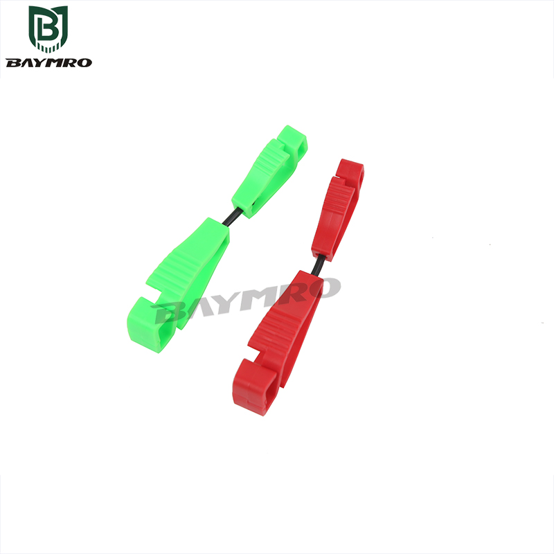 PPE Supplier Green Orange Durable Sturdy Plastic Glove Clip
